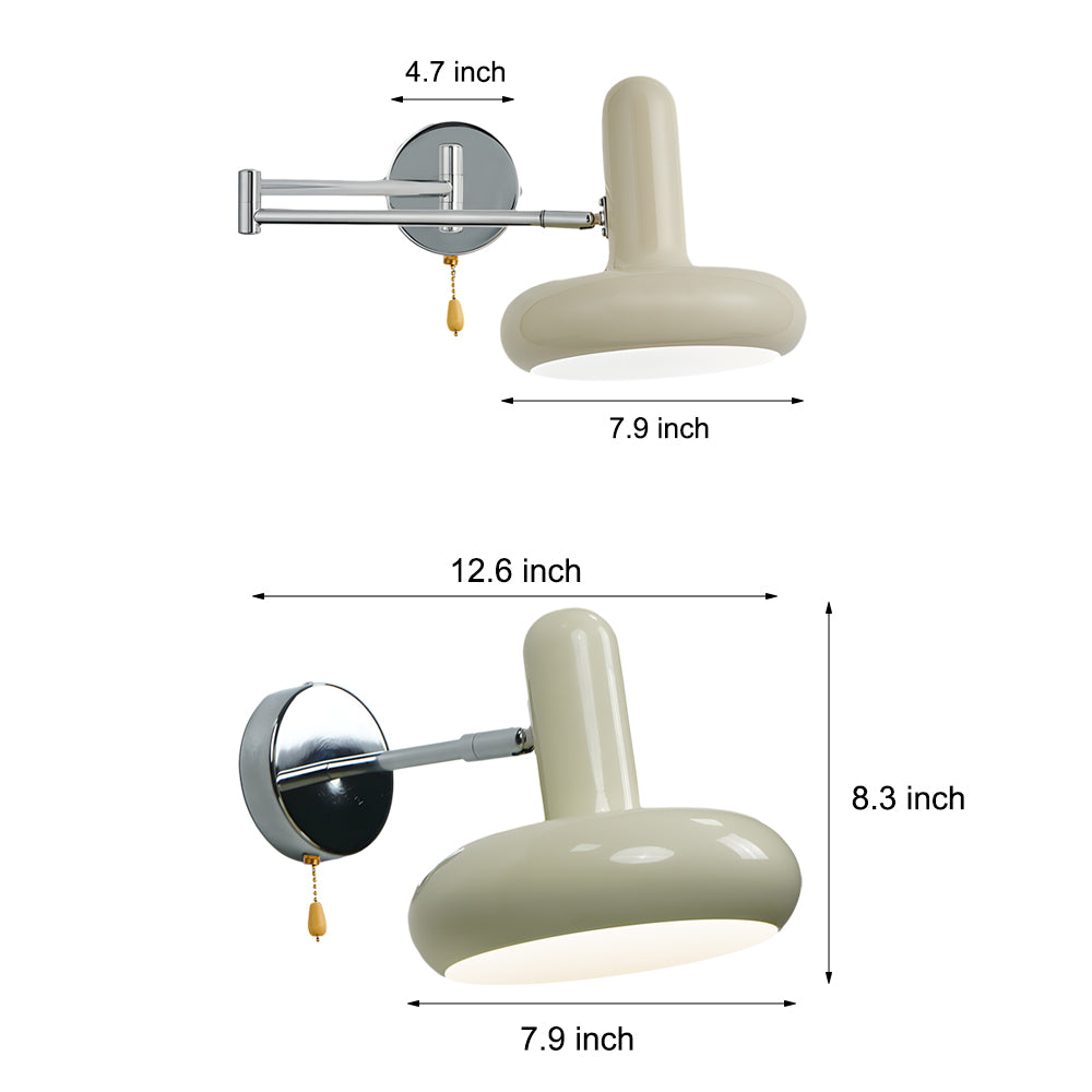 Creative Glass Swing Arm 3 Step Dimming Dimmable With Remote Wall Lamp