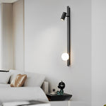 Modern Black and Gold LED Wall Sconce with Adjustable Spotlight