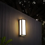 Modern Black Outdoor Wall Sconce with Motion Sensor and LED Illumination
