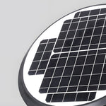 1 Light Round Solar Led Outdoor Lamp Post In Black