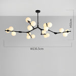Nordic Style Modern Minimalist Cluster Metal Glass Chandelier Black Gold Fixture