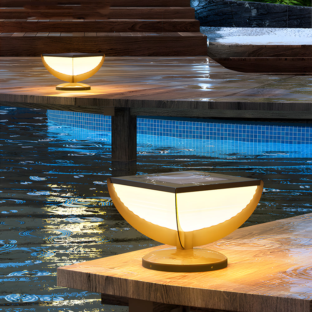 Square Metal Solar Garden Light Led Outdoor Light Post Waterproof Fence Column Head Lamp Pillar Light