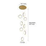 Round Rings Led Staircase Chandelier Ha098814