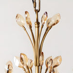 6 9 Light Brass Branch Candle Vintage Chandelier With Crystal Accents