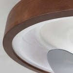 19 7 In Walnut 6 Speed Flush Mount Ceiling Fans With Led Light And Remote