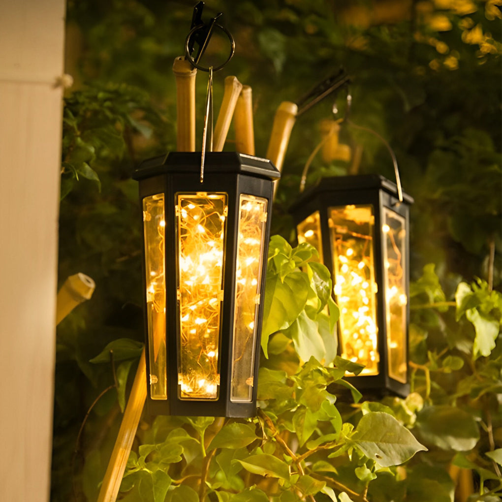 Hexagonal Solar LED Lawn Lights with Motion Sensor, Set of 2