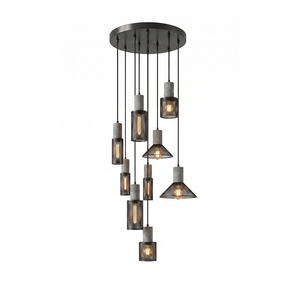 Cement Mesh Pendant Light – Industrial Designer Hanging Lamp