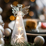 Lumière Céleste Glass Angel LED Table Lamp – Ethereal Night Light for Modern Interiors