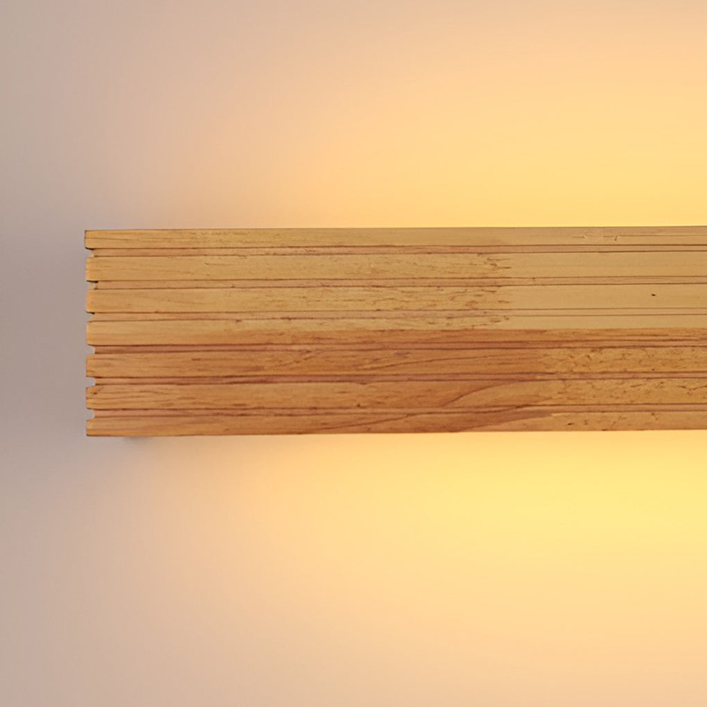 Wood Rectangular Waterproof Led Nordic Wall Sconce