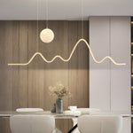 47 24 Modern Wavy Linear Moon Led Kitchen Island Pendant Light