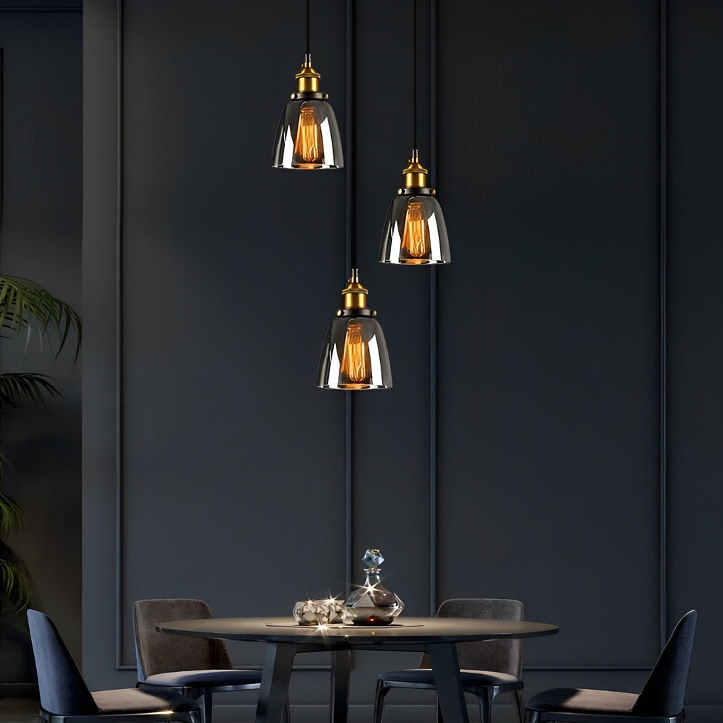 Smoke Gray Industrial Pendant Lamp Ha077613