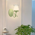 1 2 Lights Flowers Glass Three Step Dimming Green Modern Wall Lights Indoor
