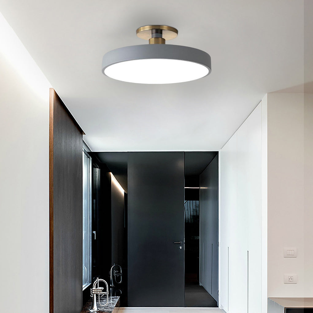 Modern Thick Circular Led Nordic Semi Flush Mount Ceiling Light