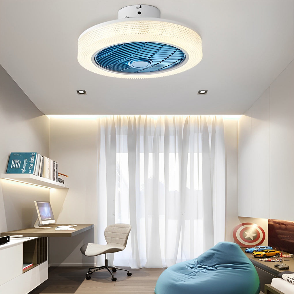 Round Modern Bladeless Ceiling Fans Lights Li002234