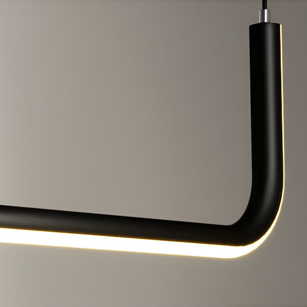 Minimalist Strip Three Color Dimming Led Black Nordic Chandelier Pendant Light