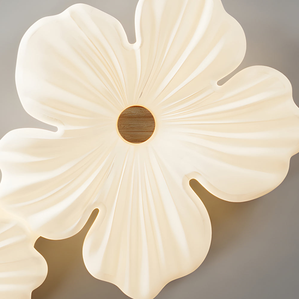 Nordic White Acrylic Flower Bedroom Ceiling Lamp Led 3 Step Dimming