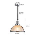 1 Light Striped Glass Shade Tungsten Wire 40W Pendant Lights
