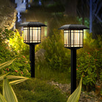 2Pcs Vintage Black Solar Lawn Lights Ha083002