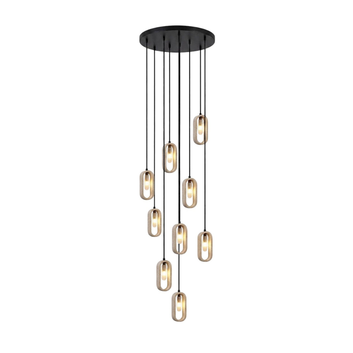 Onda Travertine Pendant Light – Natural Stone Oval Pendant Lamp