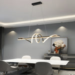 Nordic LED Linear Chandelier with Stepless Dimming for Modern Dining and Kitchen Spaces