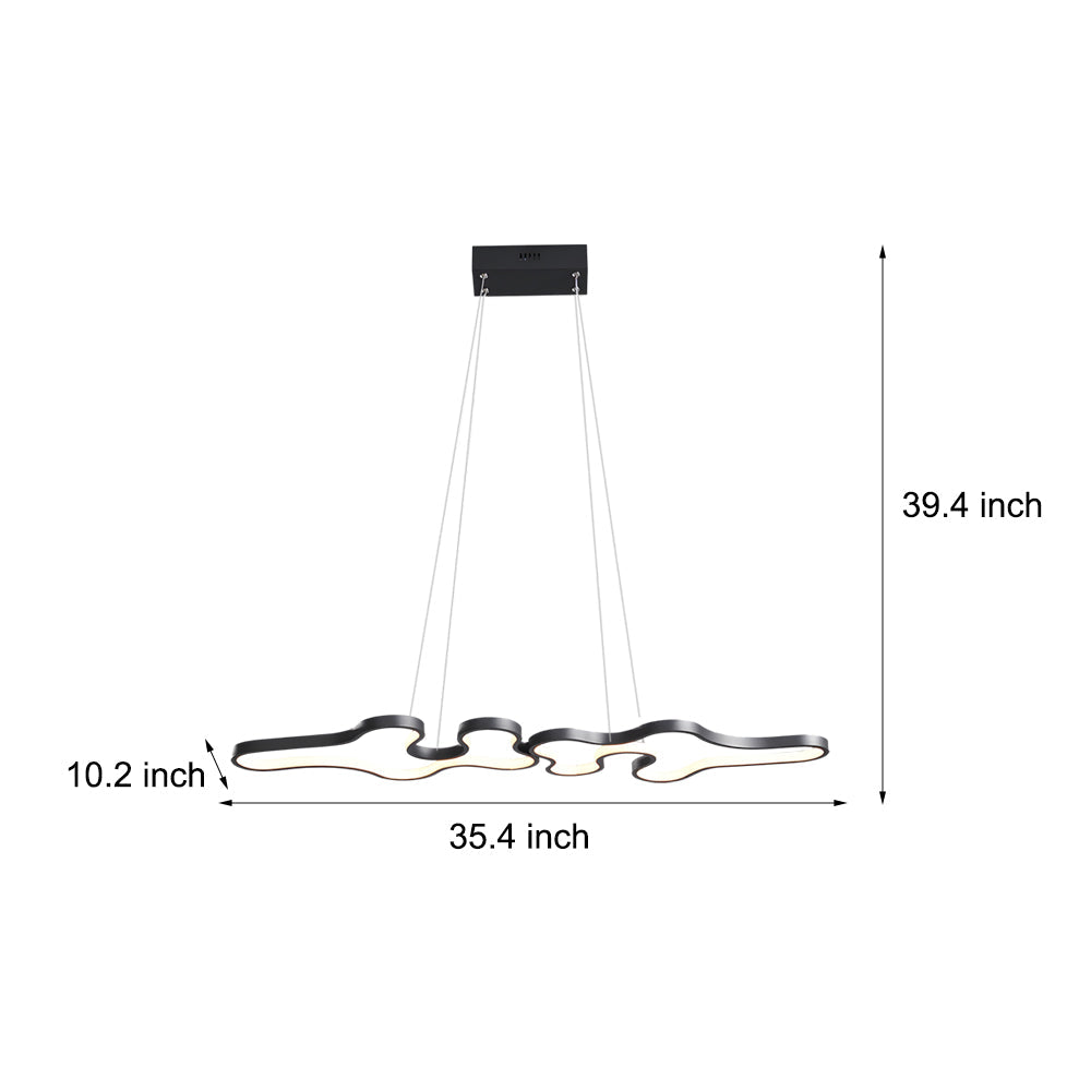 Linear Island Suspended Lighting Fixture Modern Led Pendant Light For Dining Room