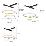 2 3 Rings Three Step Dimming Creative Modern Ceiling Lights Fixture Chandelier