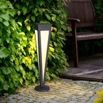 LumaPath Square RGB Solar Pathway Light with Conical Base for Modern Landscapes
