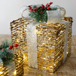 Set of 3 Festive Gift Box Decorations in Modern Style for Holiday Interiors