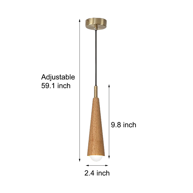 Wood Cone Led Pendant Light Li002660