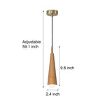 Wood Cone Led Pendant Light Li002660