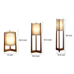 Rustic Japanese Style Wood Standing And Double Shaded Led Floor Lamp
