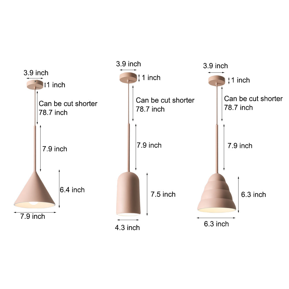 1 Light Resin Pink Figura Arc Pendant Lamp