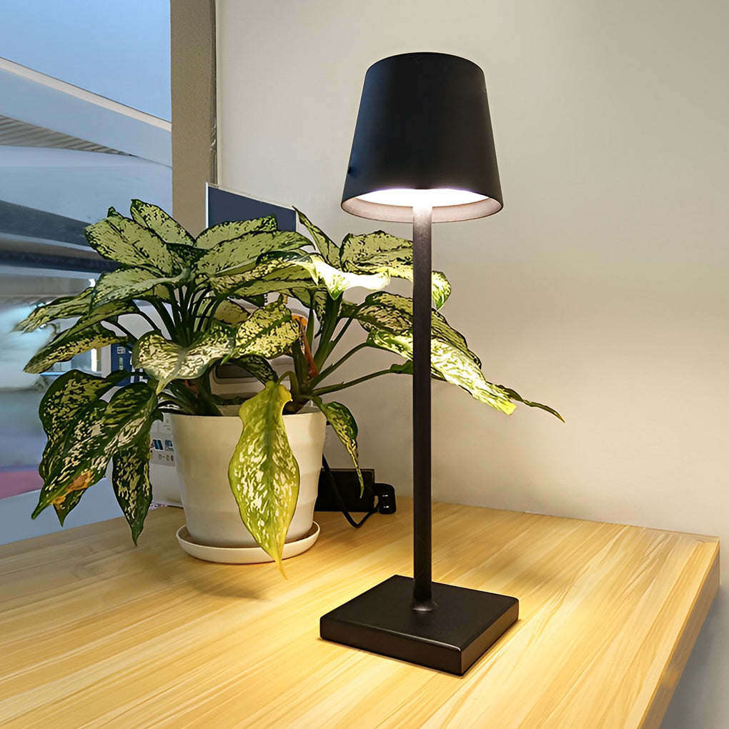 Top Hat Aluminum Rechargeable Portable Touch Control Table Lamp