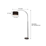 Marble Base And Shaded Adjustable Arc Floor Lamp