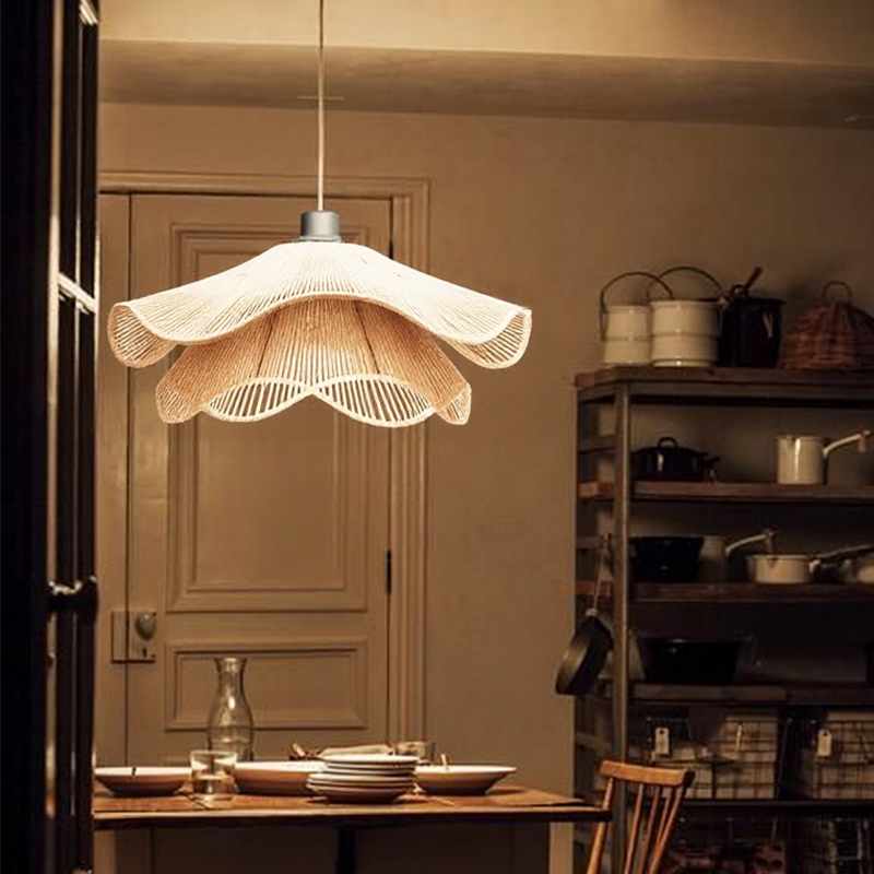 Vintage Straw Hat Petal Chandelier