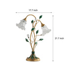 Dimmable Floral Glass Desk Lamp