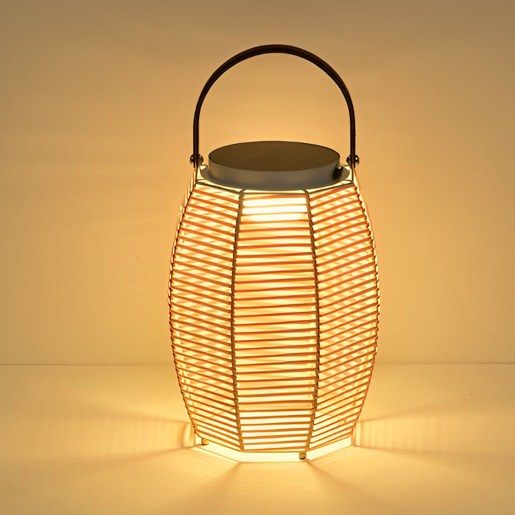 Portable Rattan Led Outdoor Lantern Ha083788