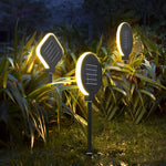 Modern Circular Black Solar LED Lawn Light for Garden Pathways