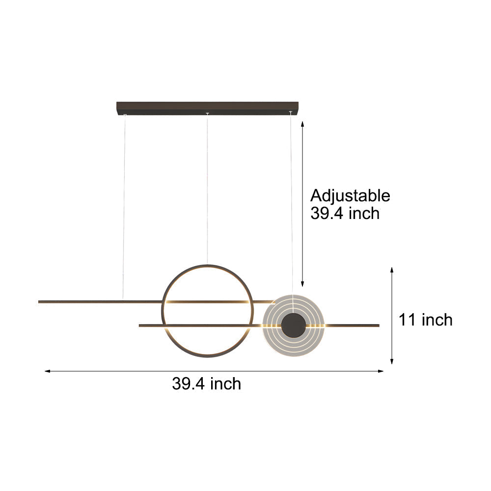 39 4 Dimmable Ring Linear Led Island Chandeliers For Dining Room Black White