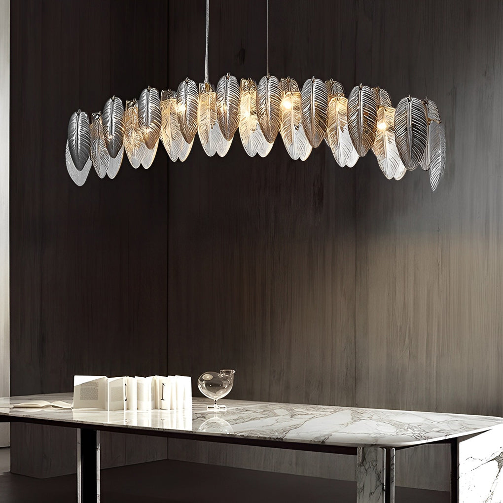 Feathers Glass Modern Chandelier Li002508