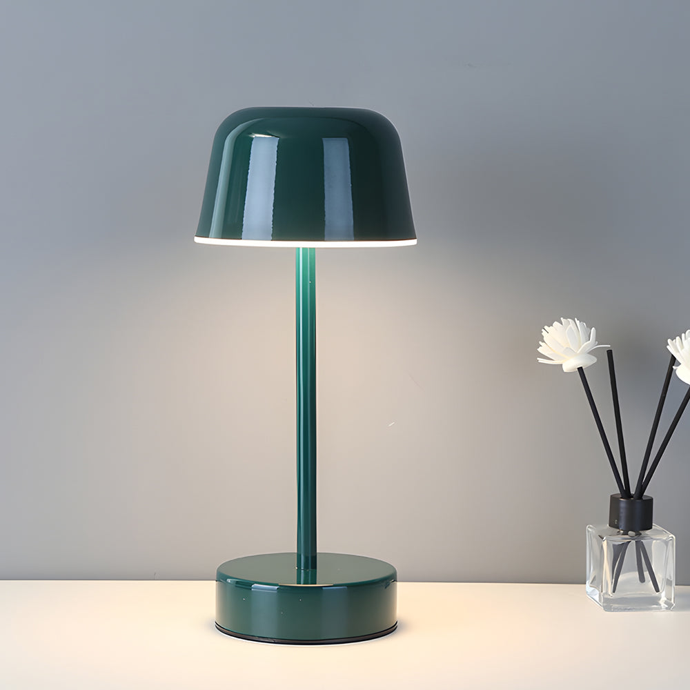 Tunable Metal Finish Table Lamp In Hat Style
