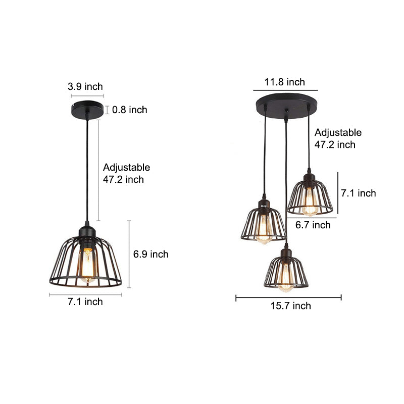 Black Small Iron Cage Pendant Light Li002605