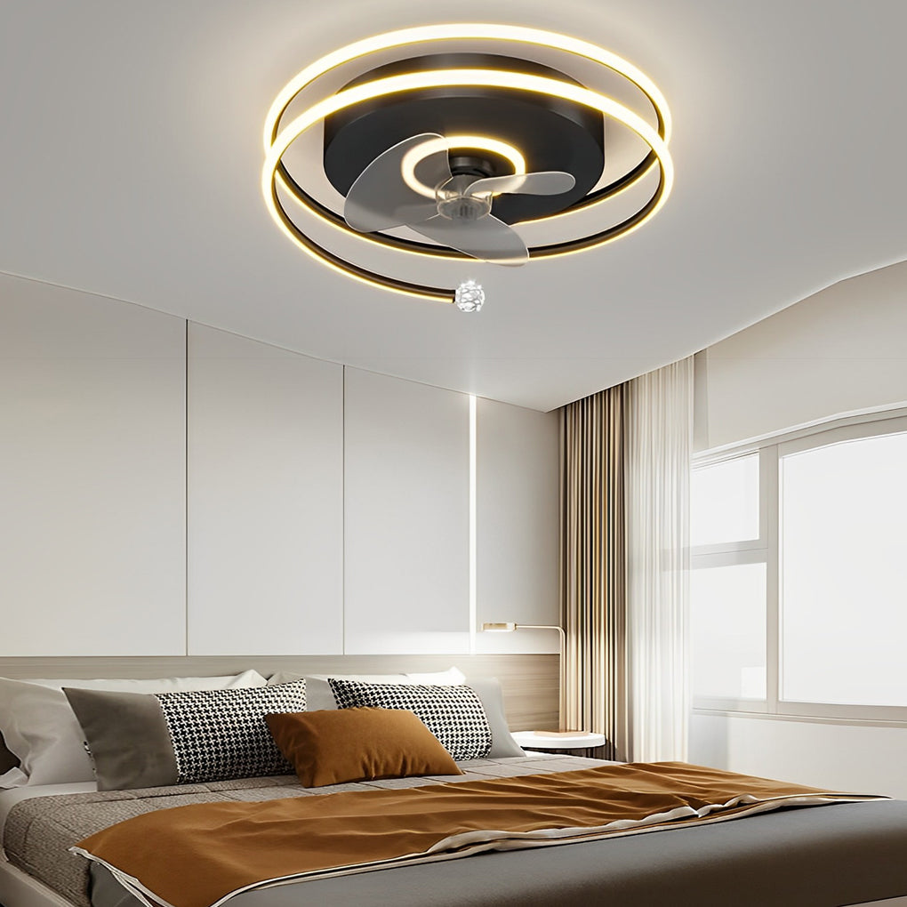 Circular Mute Bladeless Ceiling Fans Lights Li002311