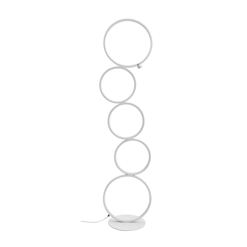 Modern Artistic 5 Led Circles Stack Floor Standing Lamp