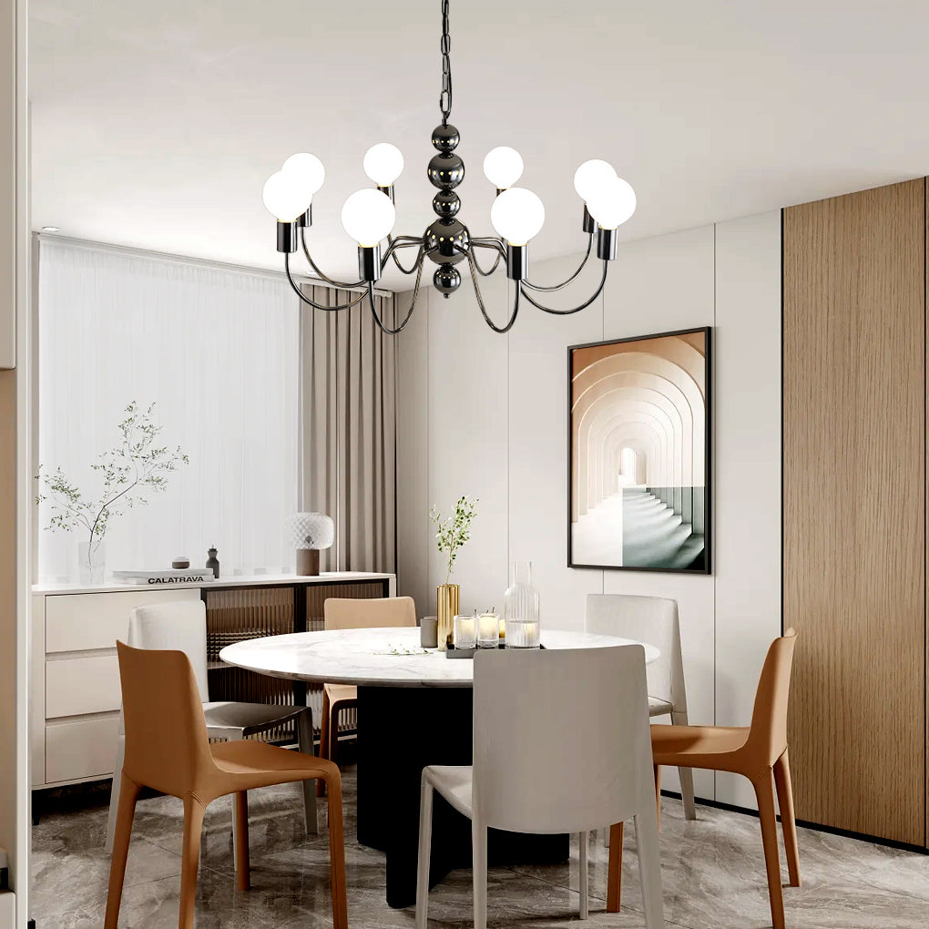 Aurelia Glass Globe Chandelier — Modern French Minimalist Pendant Light