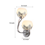 2 Light Glass Flower Led Simple European Style Wall Sconces Lighting