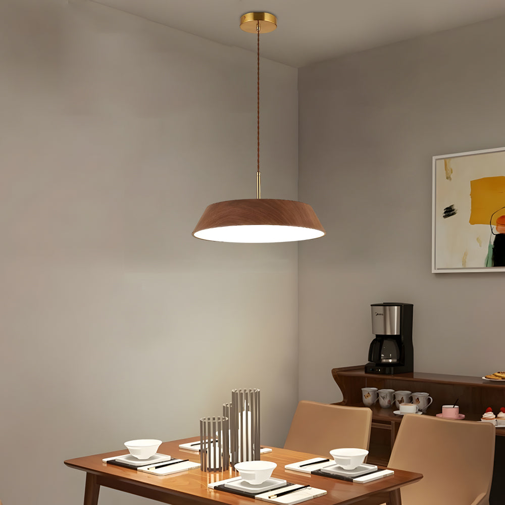 15 74 Inch Round Wood Japanese Style Led Pendant Light