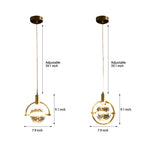 Round Semicircle Crystal Ball Ins Led Creative Modern Hanging Lights Fixture