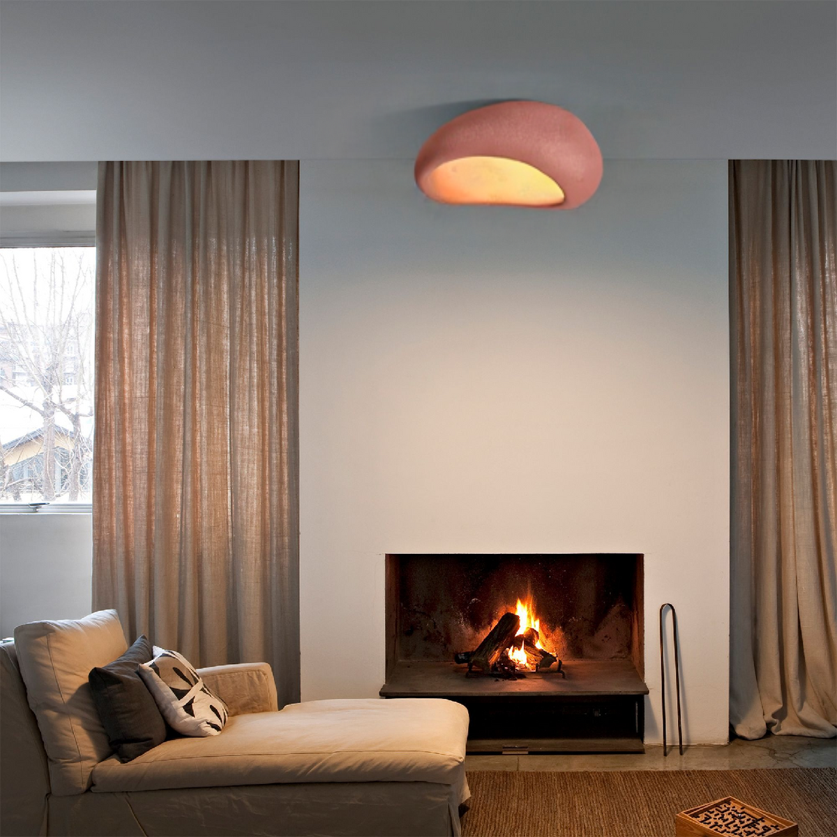 Moon Shaped Flushmount Ceiling Light