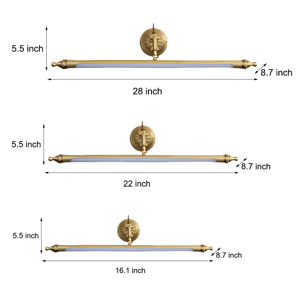 Antique Gold Rotatable Led Bathroom Vanity Light